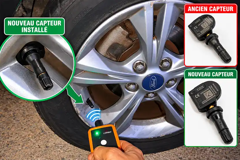Confirmation de la détection des quatre capteurs TPMS